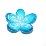 Glass Eye Studio - Affection Dish - Aqua Flower - approx 5
