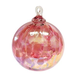 Glass Eye Studio Hand Blown Glass Ornament - Carnation - 3'' diameter