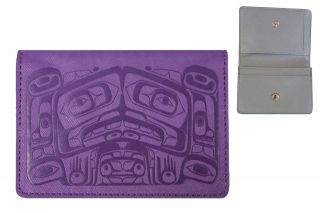 Indigenous American Design - Raven Box Card Wallet - Purple