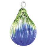 Mt. St. Helens Ash Hand Blown Glass Raindrop Ornament - Lilypad - 4