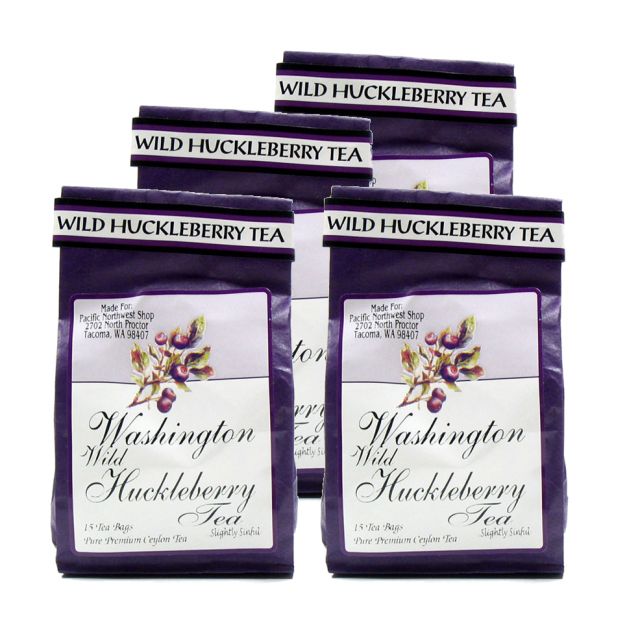 Washington Wild Huckleberry Tea - Best Price 4 Bags (60 tea bags)