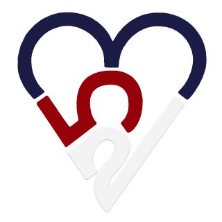 253 Heart Sticker - Wilson Colors - Blue Red White (Large)