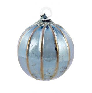 Glass Eye Studio Hand Blown Glass Classic Ornament - Steel Blue - 3