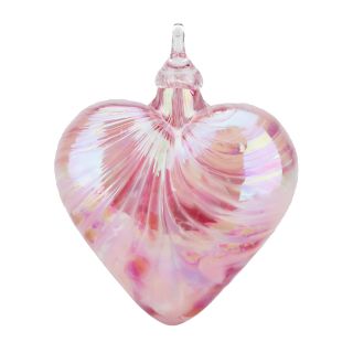 Glass Eye Studio Hand Blown Glass Heart Ornament - Sweet Pea - 3