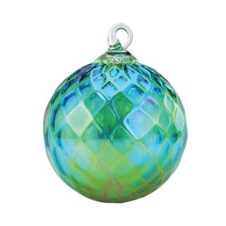 Glass Eye Studio - May Birthstone Ornament - Emerald Green Diamond Facet - 3'' diameter