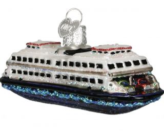 Glass Ornament - Ferry Boat 