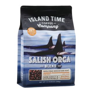 Island Time Coffee Co - Salish Orca Blend ( Medium / Dark Roast ) - 12oz Whole Bean