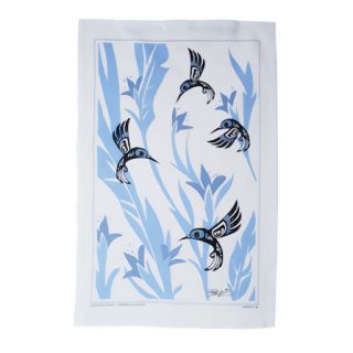 Native American - Tea Towel -  Hummingbird (Blue) by Bill Helin