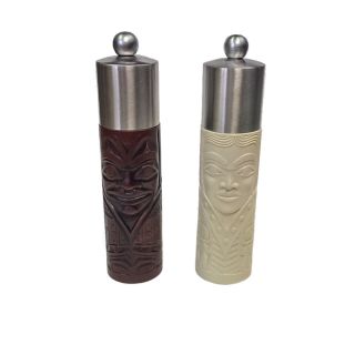 North Coast Native Ivory Princess Salt and Rosewood Chief Pepper Shakers - 8