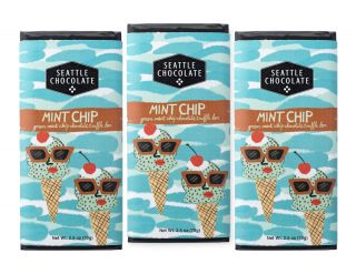 Seattle Chocolate - Mint Chip Truffle Bar Trio (Pack of 3) - 7.5oz