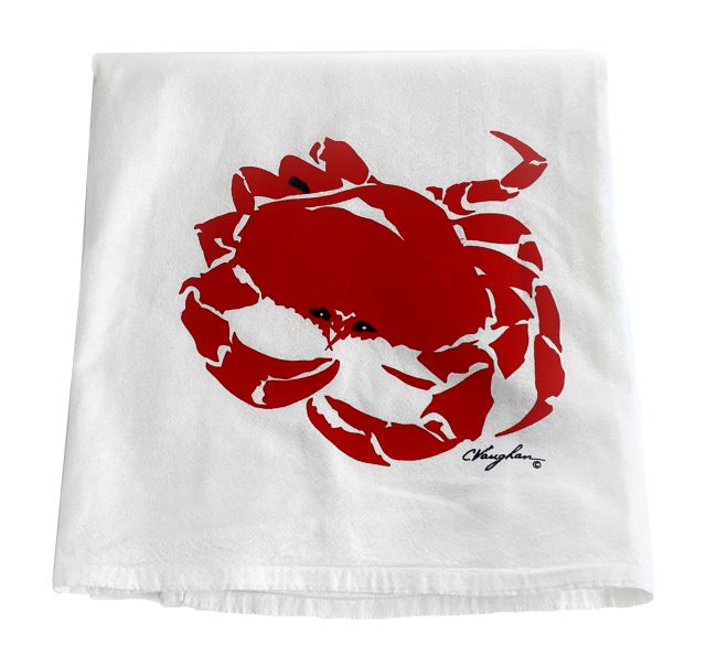 100% Cotton Kitchen Towel - Crab  - 25