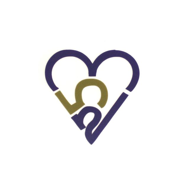253 Heart Sticker - Purple & Gold (Small)