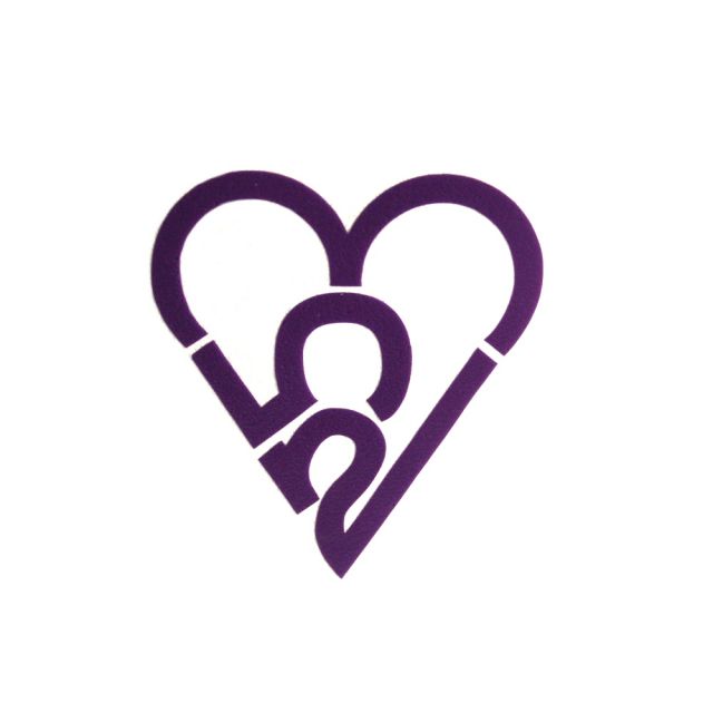 253 Heart Sticker - Purple (Small)