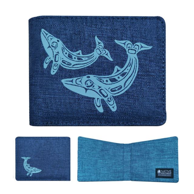 Crosshatch Wallet - Humpback Whale (Blue) by Gordon White