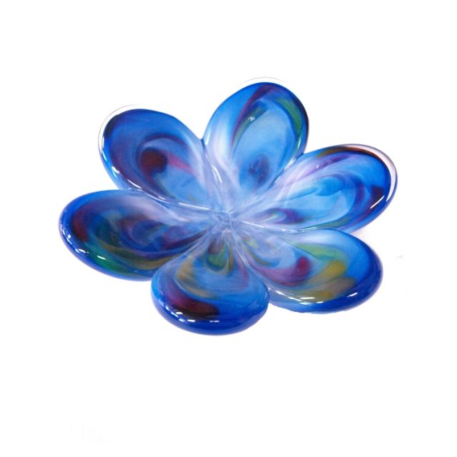 Glass Eye Studio - Affection Dish - Blue Flower - approx 5