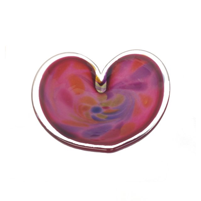 Glass Eye Studio - Affection Dish - Pink Heart - approx 5