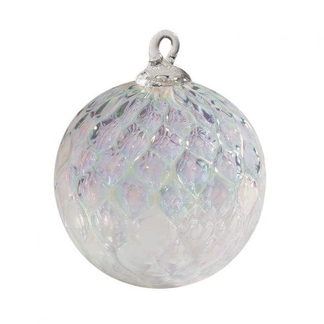 Glass Eye Studio - April Birthstone Ornament - Clear Diamond Facet - 3'' diameter