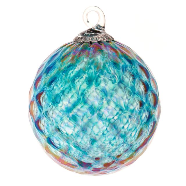 Glass Eye Studio - December Birthstone Ornament - Topaz Blue Diamond - 3'' diameter