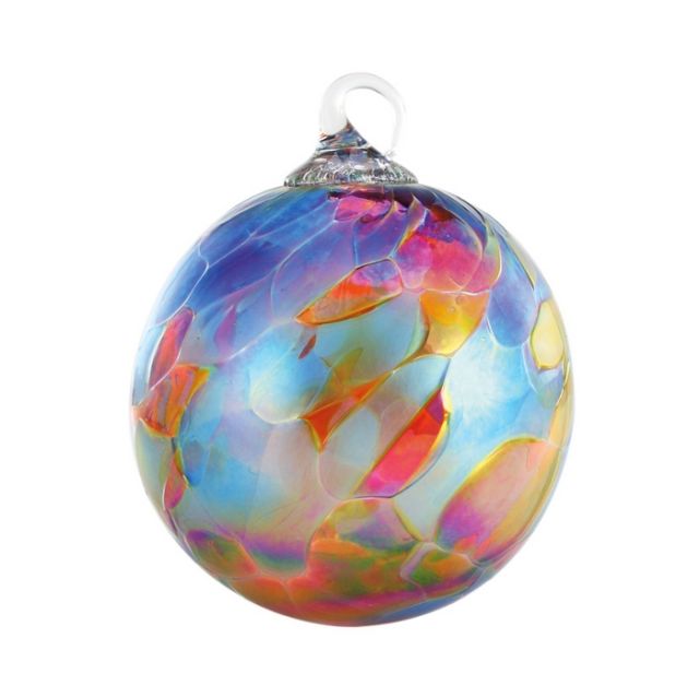 Glass Eye Studio Hand Blown Glass Classic Ornament - Rhubarb Mosaic - 3
