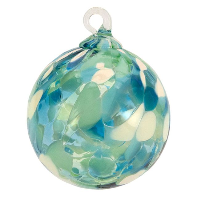 Glass Eye Studio Hand Blown Glass Classic Ornament - Sea Glass - 3'' diameter