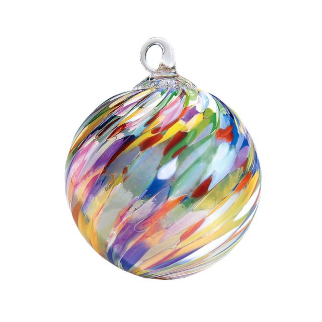 Glass Eye Studio Hand Blown Glass Ornament - Circus Twist - 3'' diameter