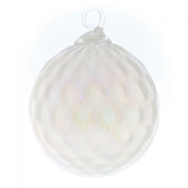 Glass Eye Studio - June Birthstone Ornament - Pearl Diamond - 3
