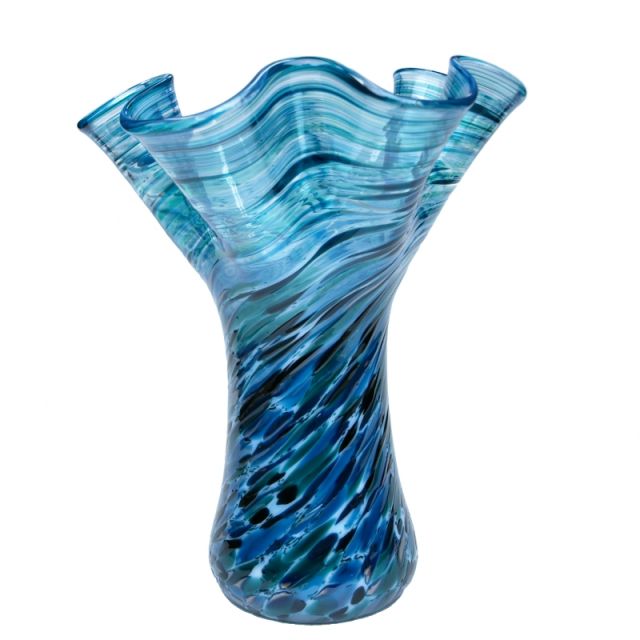 Glass Eye Studio - Large Ruffle Vase - Moonlit Sea - 9