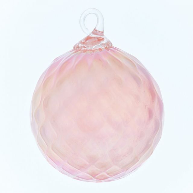 Glass Eye Studio - October Birthstone Ornament - Pink Opal Diamond - 3'' diameter