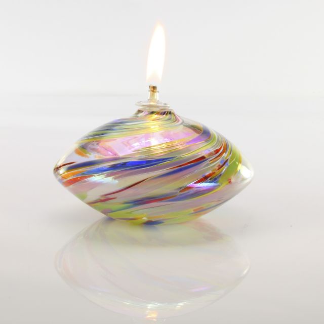 Glass Eye Studio - Saucer Oil Lamp - Clown Feather - 5