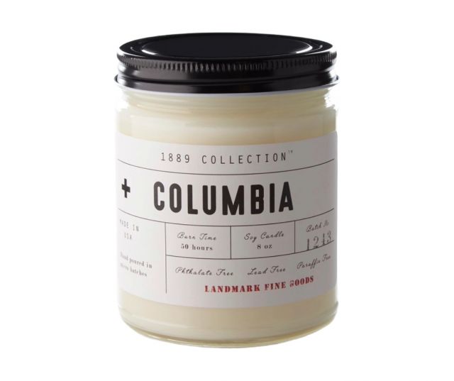 Landmark 1889 Collection Soy Candle - Columbia Scent - 8oz