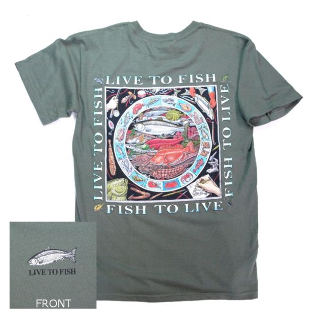 Live To Fish T-Shirt - By Ray Troll - X-Large