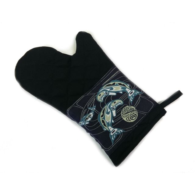 Native American - Circle of Life Salmon Design - Oven Mitt 