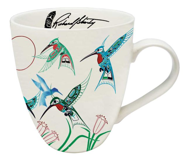 Native American Mug - 18oz - Migration (Hummingbirds) by Richard Shorty
