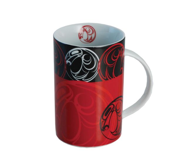 Native American Mug - Raven by Connie Dickens - Red