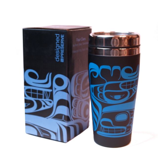 Native American - Stainless Steel  Travel Mug 16oz - Four Clans by Terry Starr