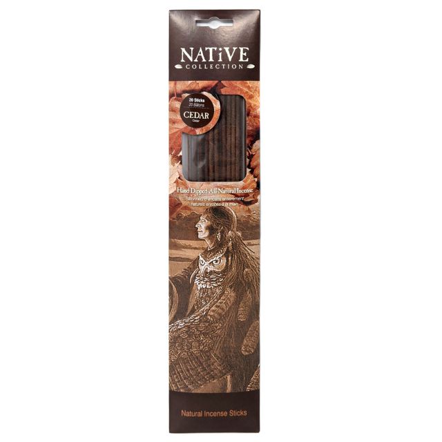Native Collection Hand-Dipped Natural Incense - Cedar - 20 sticks
