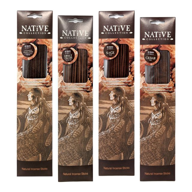 Native Collection Hand-Dipped Natural Incense - One of Each Scent - 80 sticks
