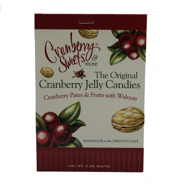 Original Cranberry Jelly Candies - Cranberry Pates de Fruits with Walnuts - 2 oz