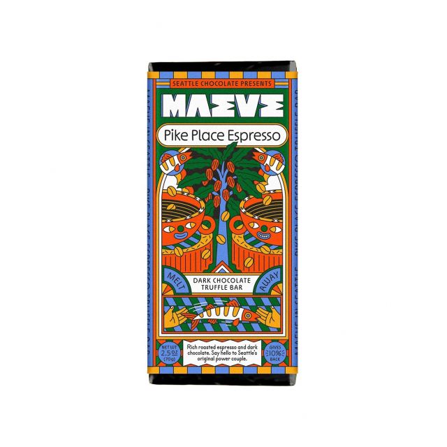 Seattle Chocolate Presents Maeve - Pike Place Espresso Truffle Bar - 2.5 oz