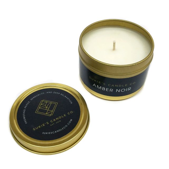 Sukie's 4oz Soy Travel Candle - Amber Noir