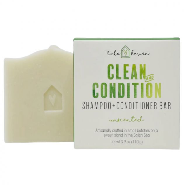 Take Haven Shampoo Bar - Clean and Condition Unscented Shampoo and Conditioner Bar - 4oz