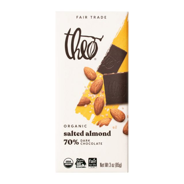 Theo Chocolate - Salted Almond Dark Chocolate Bar - 3oz